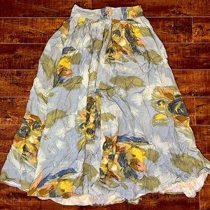 Vintage Floral Blue Skirt by Como Studio